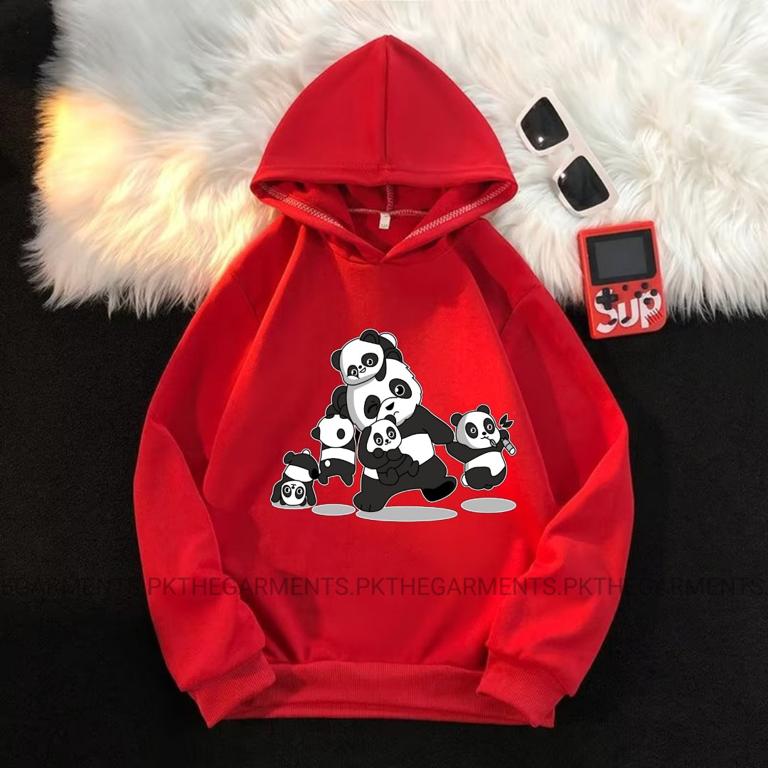 PANDA FAMILY RED HOODIE