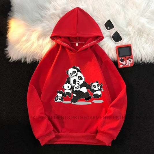 PANDA FAMILY RED HOODIE