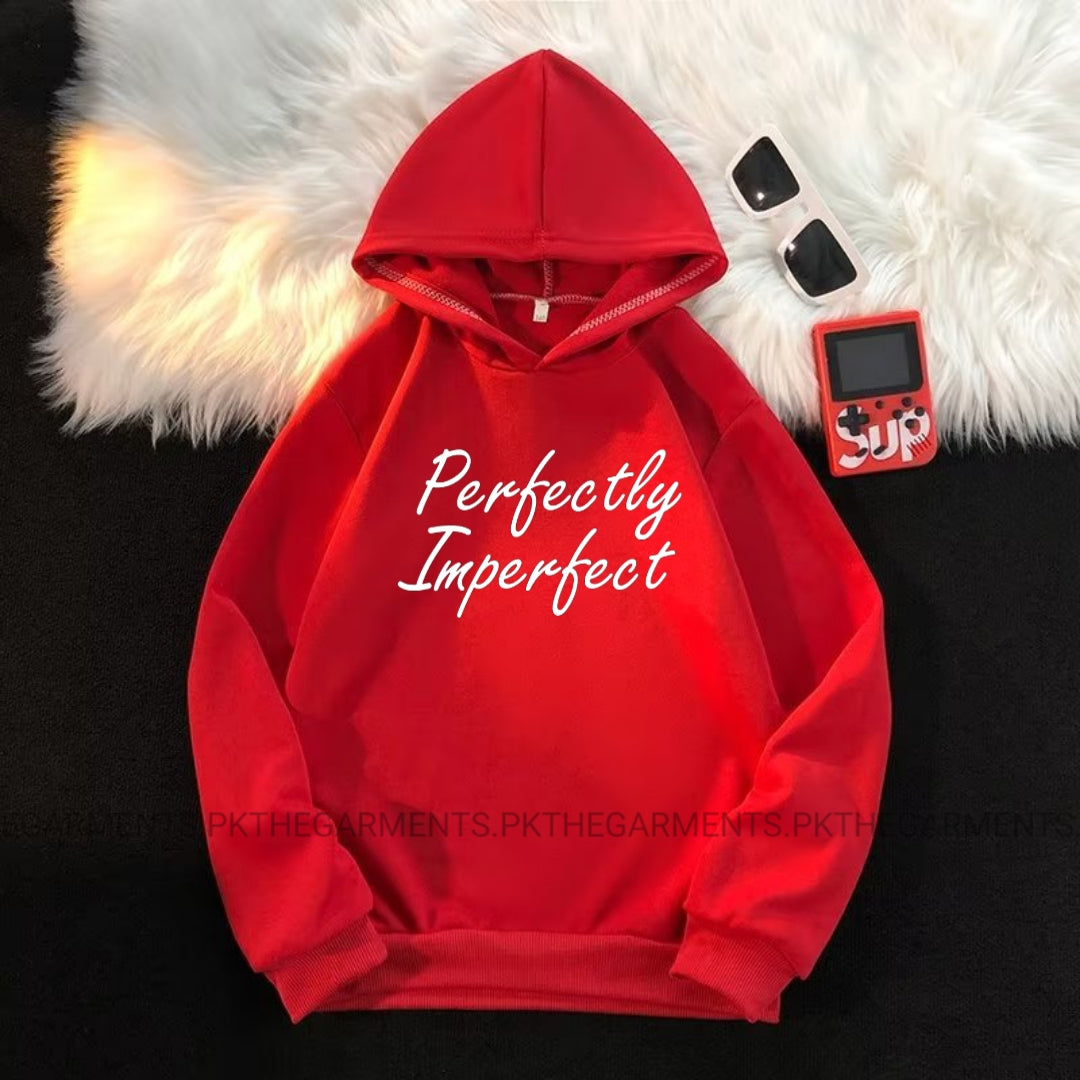 PERFECTLY IMPERFECT RED HOODIE