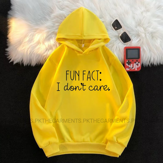 FUN FACT I DON'T CARE YELLOW HOODIE