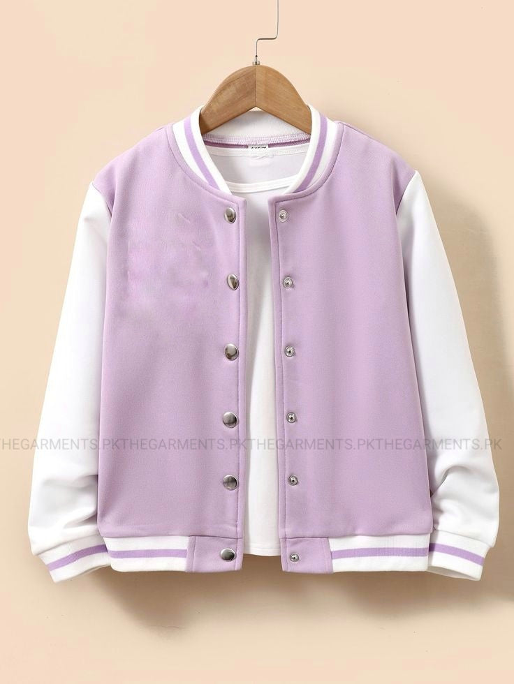 LILAC BASEBALL JACKET