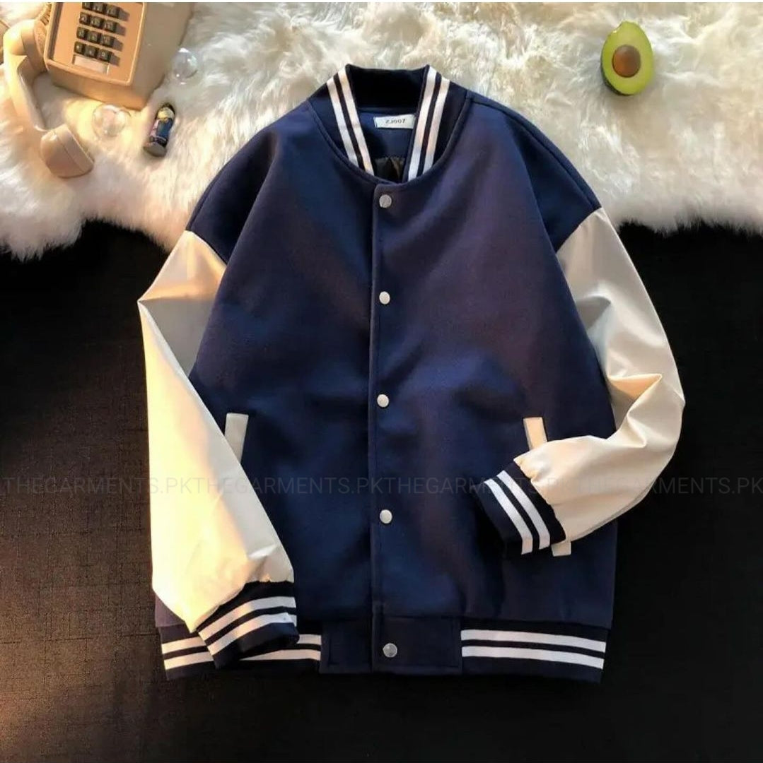 NAVY BLUE VARSITY JACKET