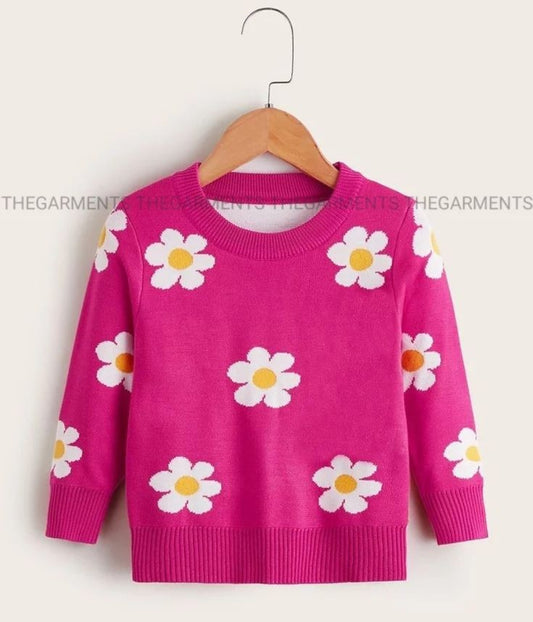 SUNFLOWER ALL OVER HOT PINK SWEATSHIRT