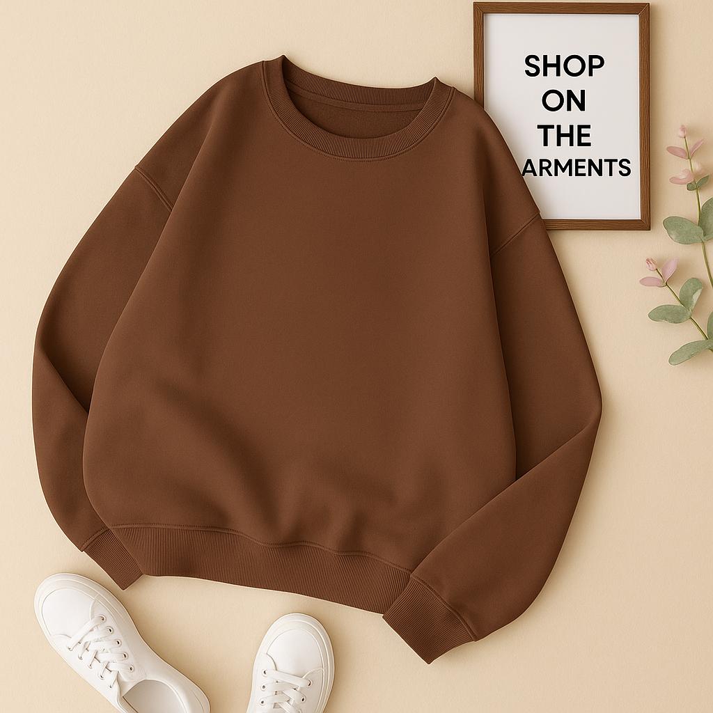 PLAIN DARK BROWN SWEATSHIRT