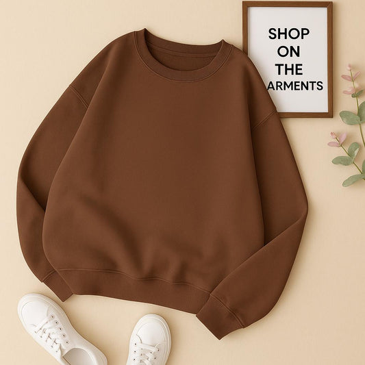PLAIN DARK BROWN SWEATSHIRT
