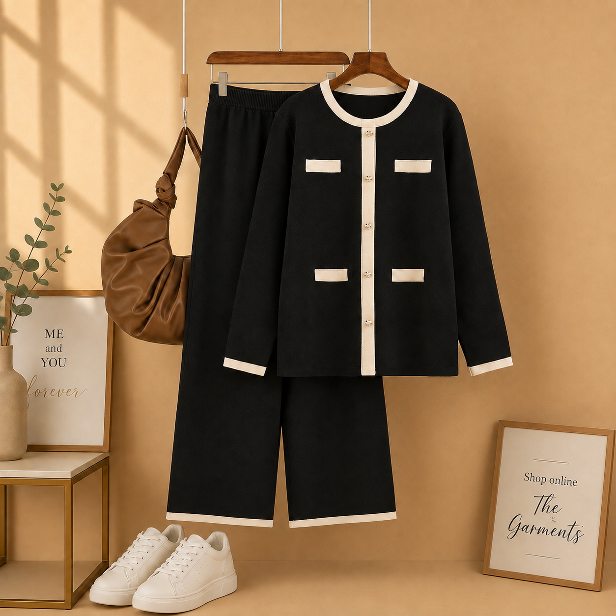 BLACK BUTTON TRACKSUIT