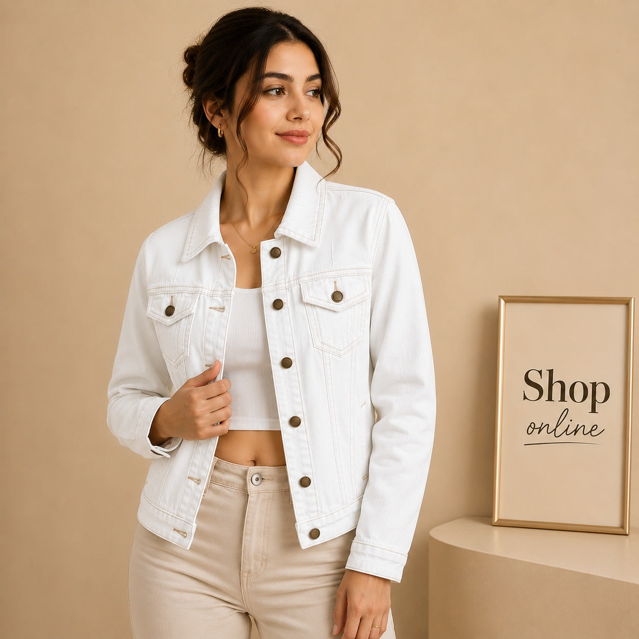 WHITE DENIM JACKET