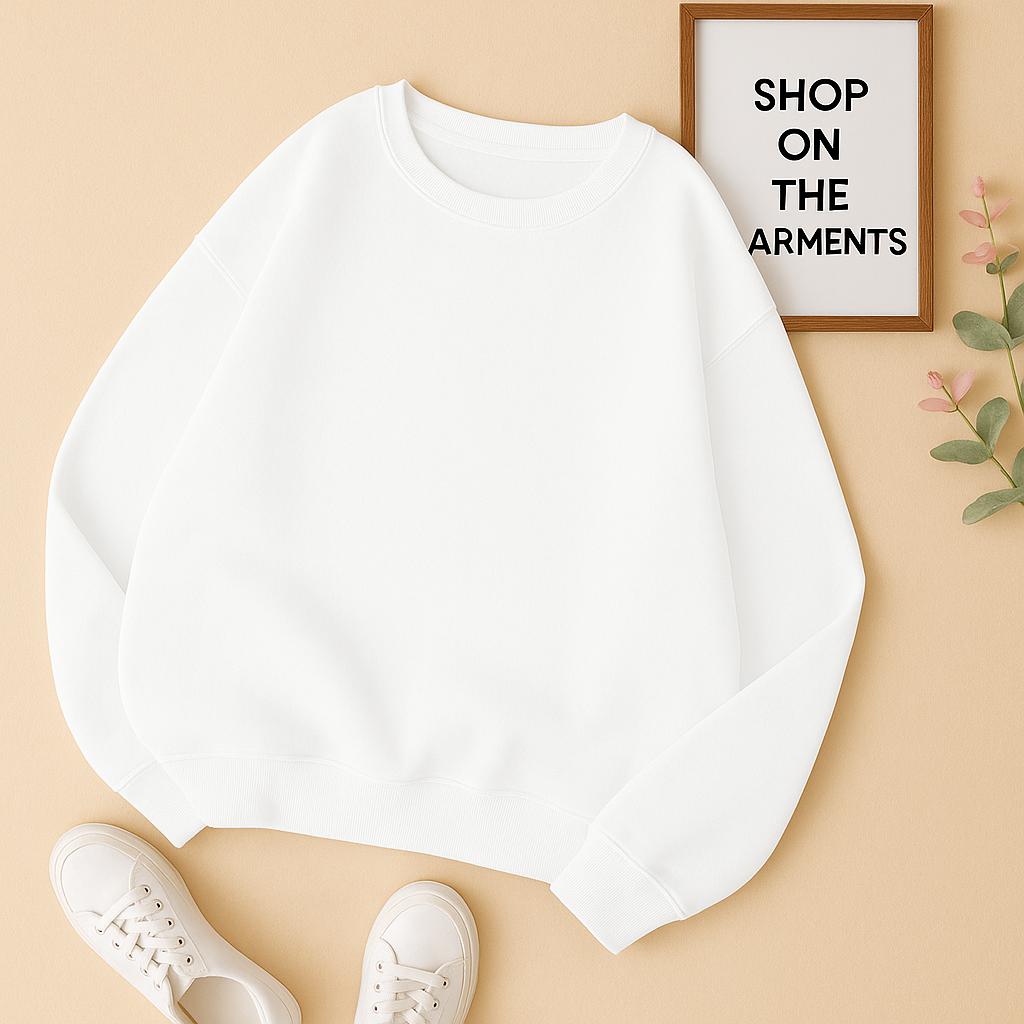 PLAIN WHITE SWEATSHIRT