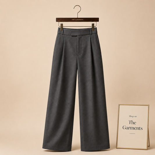 GREY FORMAL PANT WIDE LEG