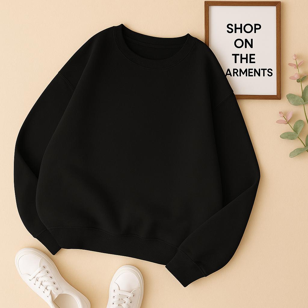 PLAIN BLACK SWEATSHIRT