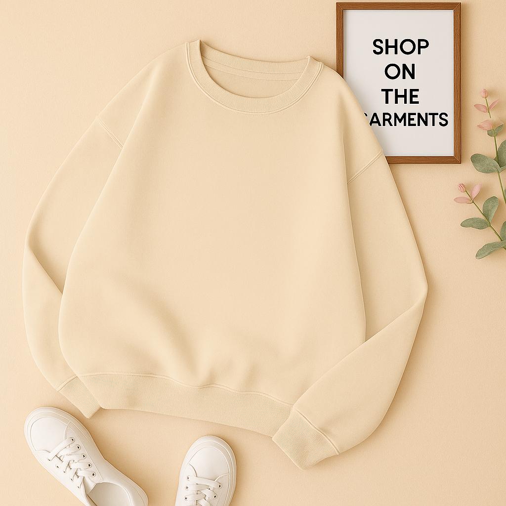 PLAIN CREAM SWEATSHIRT
