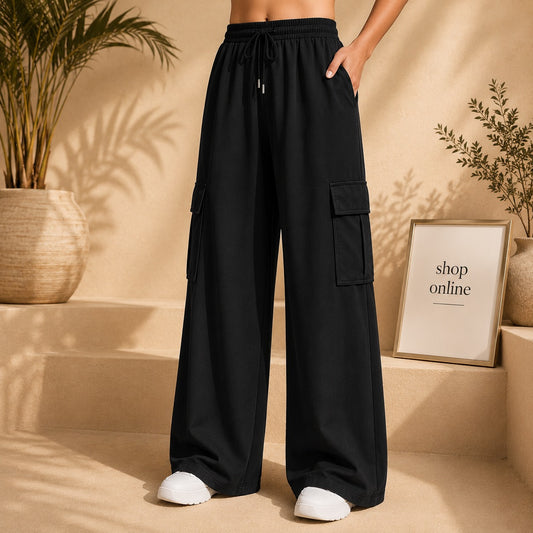 BLACK CARGO TROUSER