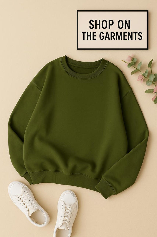 PLAIN OLIVE GREEN SWEATSHIRT