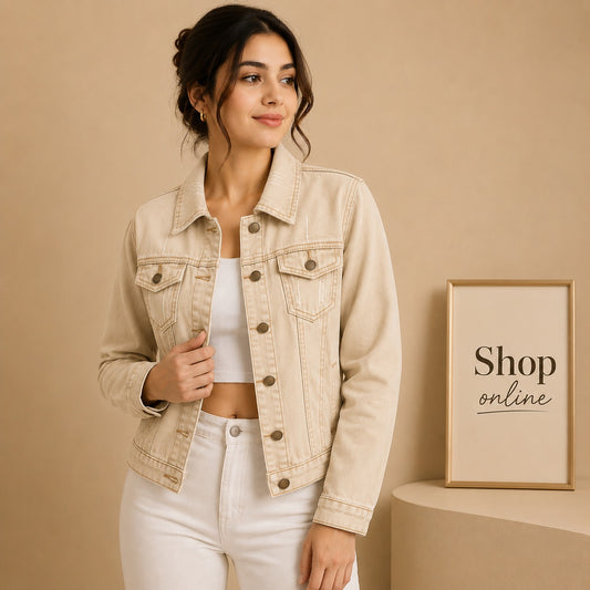 BEIGE DENIM JACKET