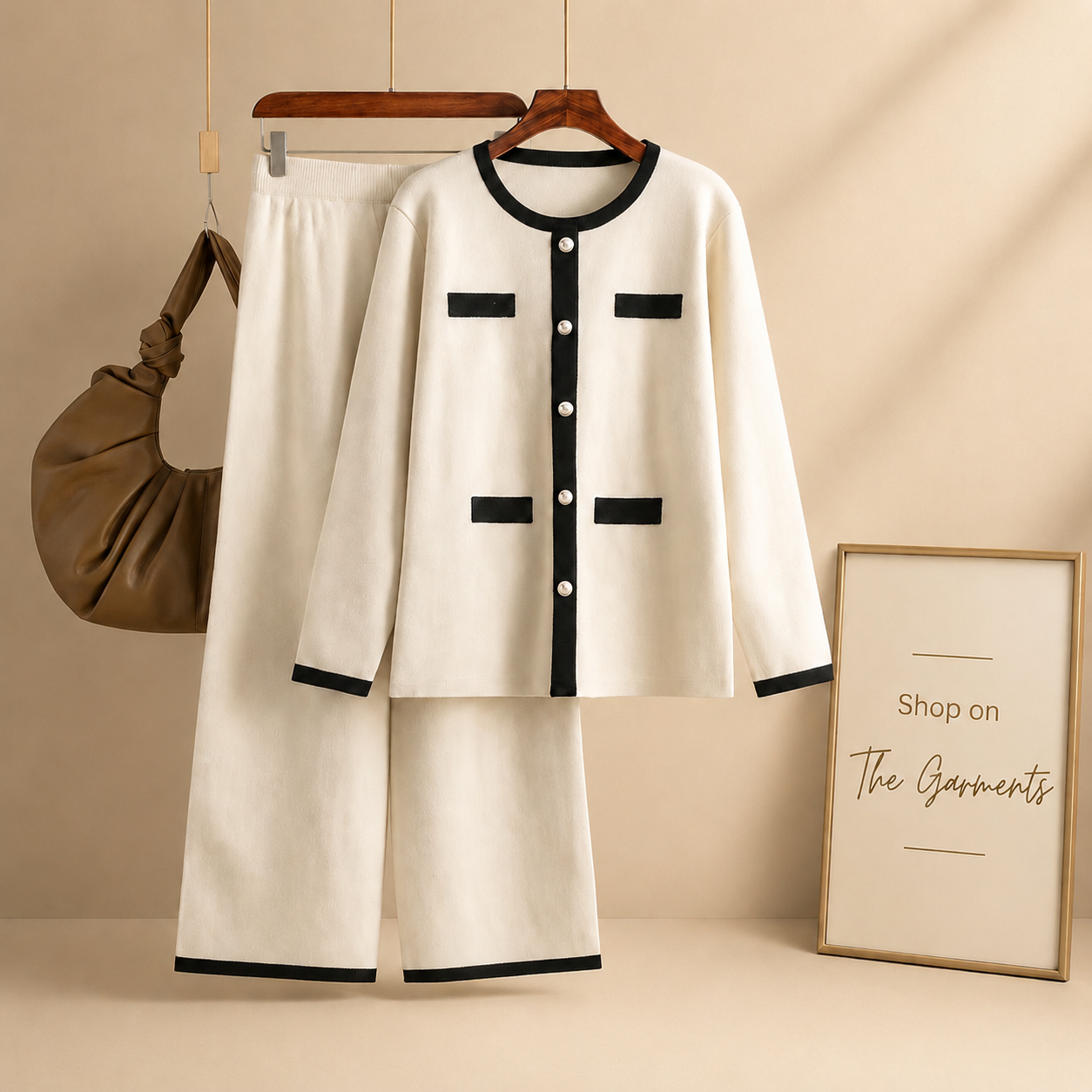 WHITE BUTTON TRACKSUIT