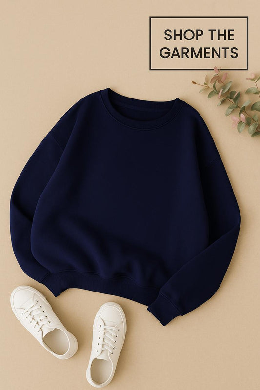 PLAIN NAVY BLUE SWEATSHIRT