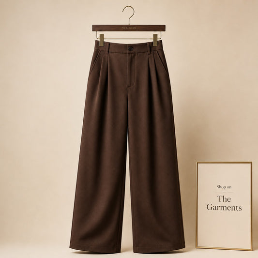 BROWN FORMAL PANT WIDE LEG