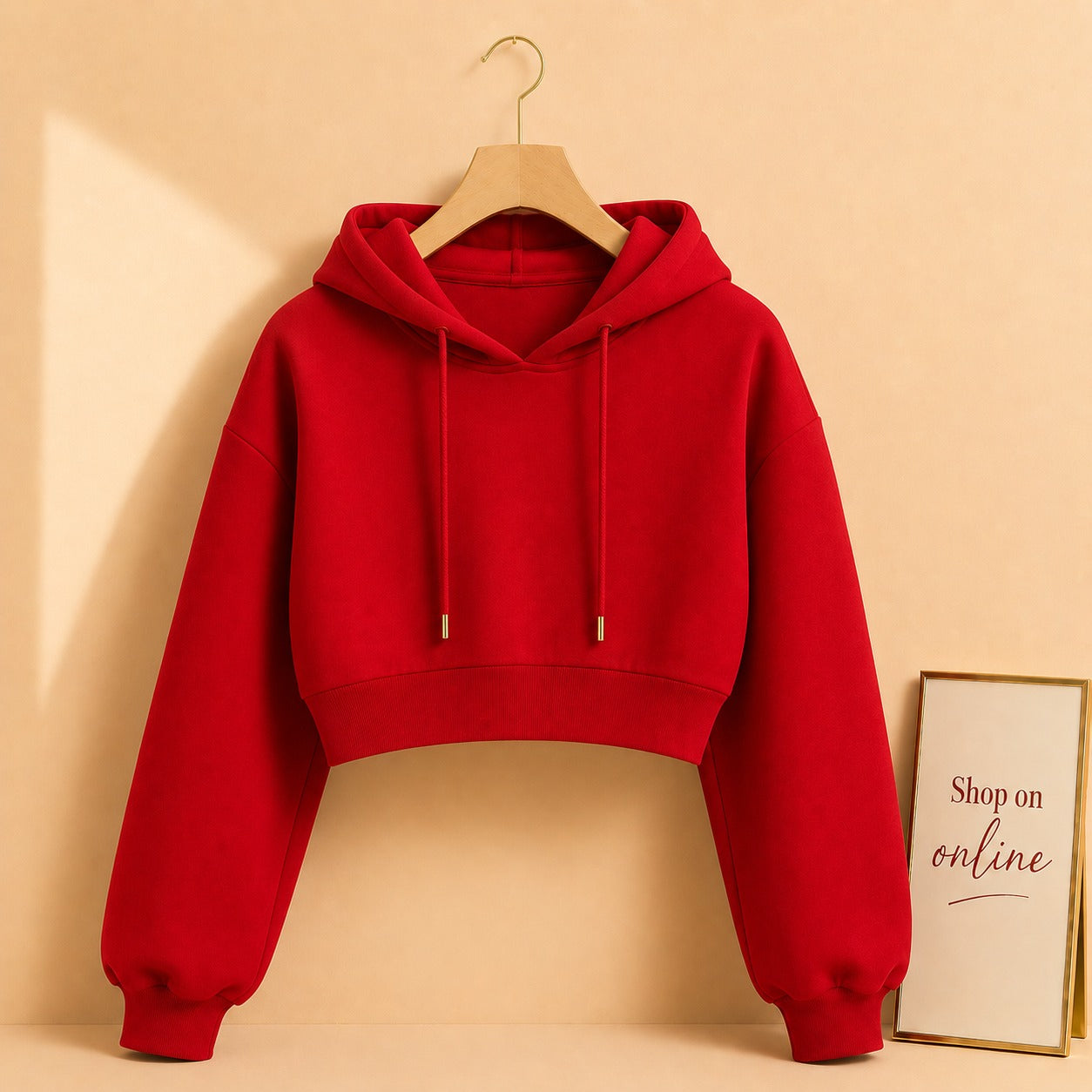 RED CROP HOODIE
