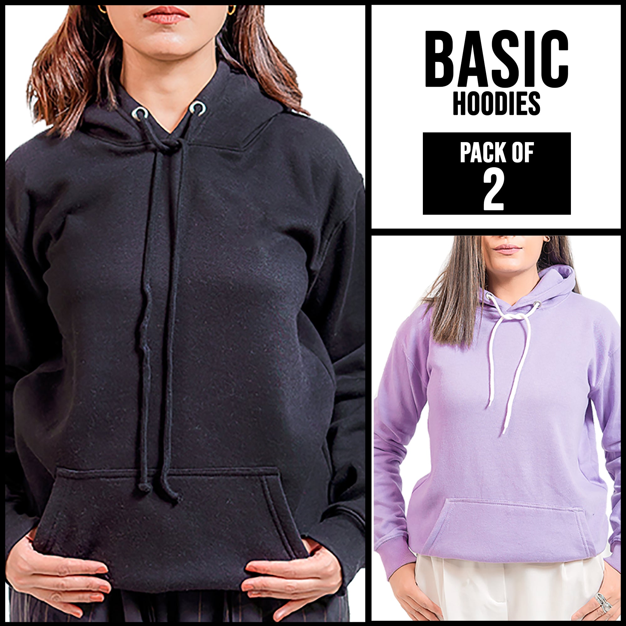 PACK OF 2 BASIC HOODIES FOR WOMEN – The Garments