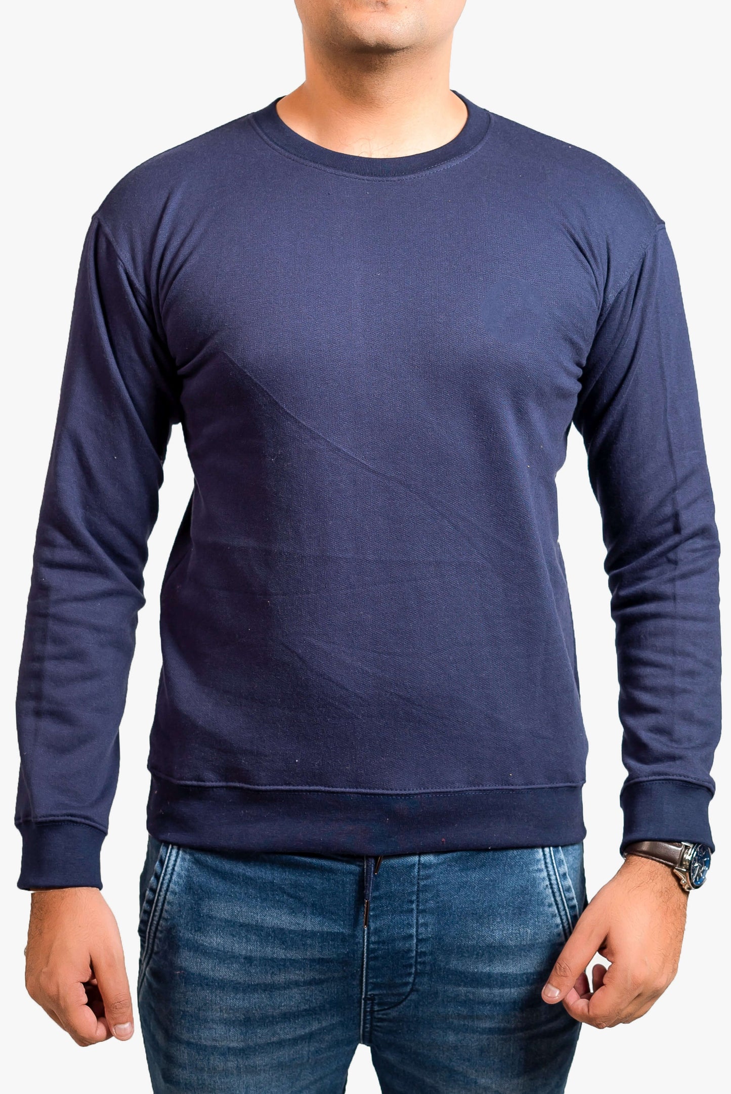 Basic Dark Blue Sweatshirt // Men - teehoodie.co