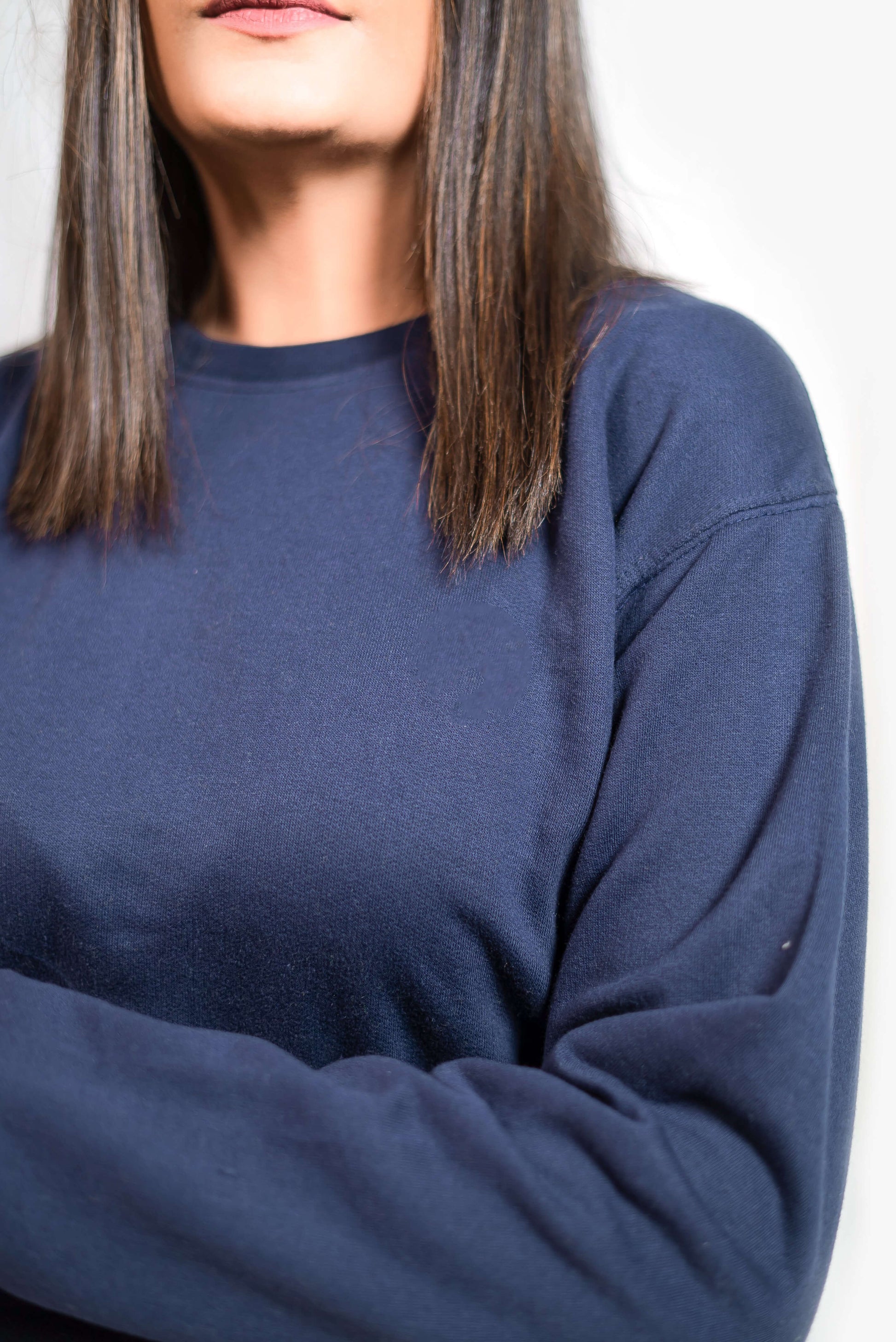 Basic Dark Blue Sweatshirt // Women - teehoodie.co