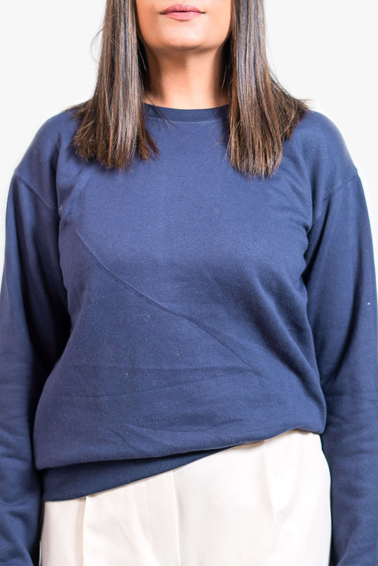 Basic Dark Blue Sweatshirt // Women - teehoodie.co