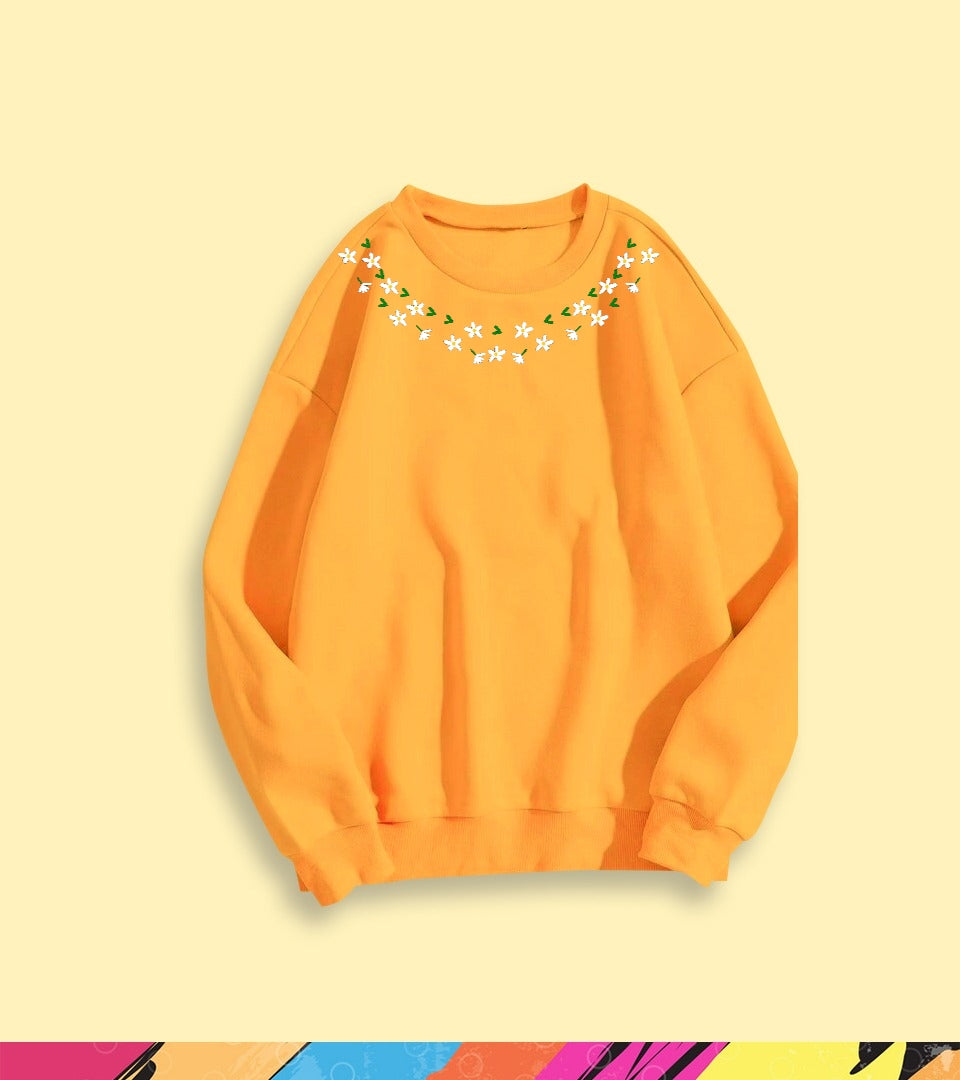 FLOWER NECK SWEATSHIRT - teehoodie.co