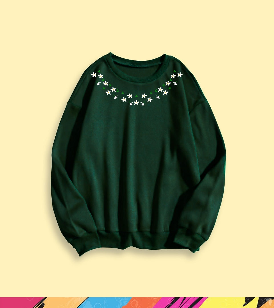 FLOWER NECK SWEATSHIRT - teehoodie.co