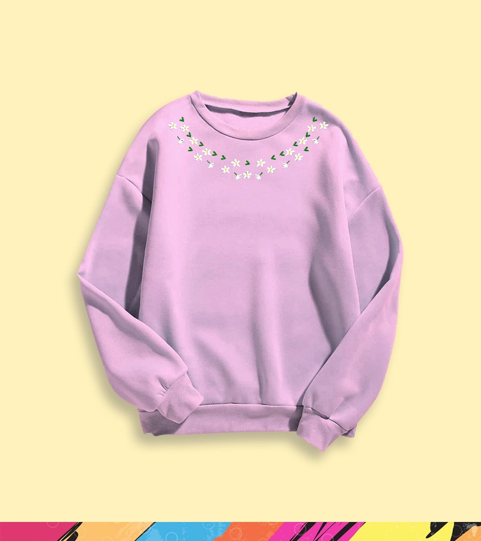 FLOWER NECK SWEATSHIRT - teehoodie.co