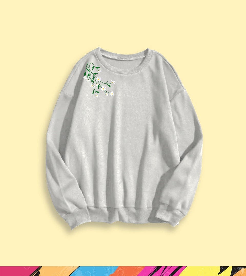 SHOULDER FLOWER SWEATSHIRT - teehoodie.co