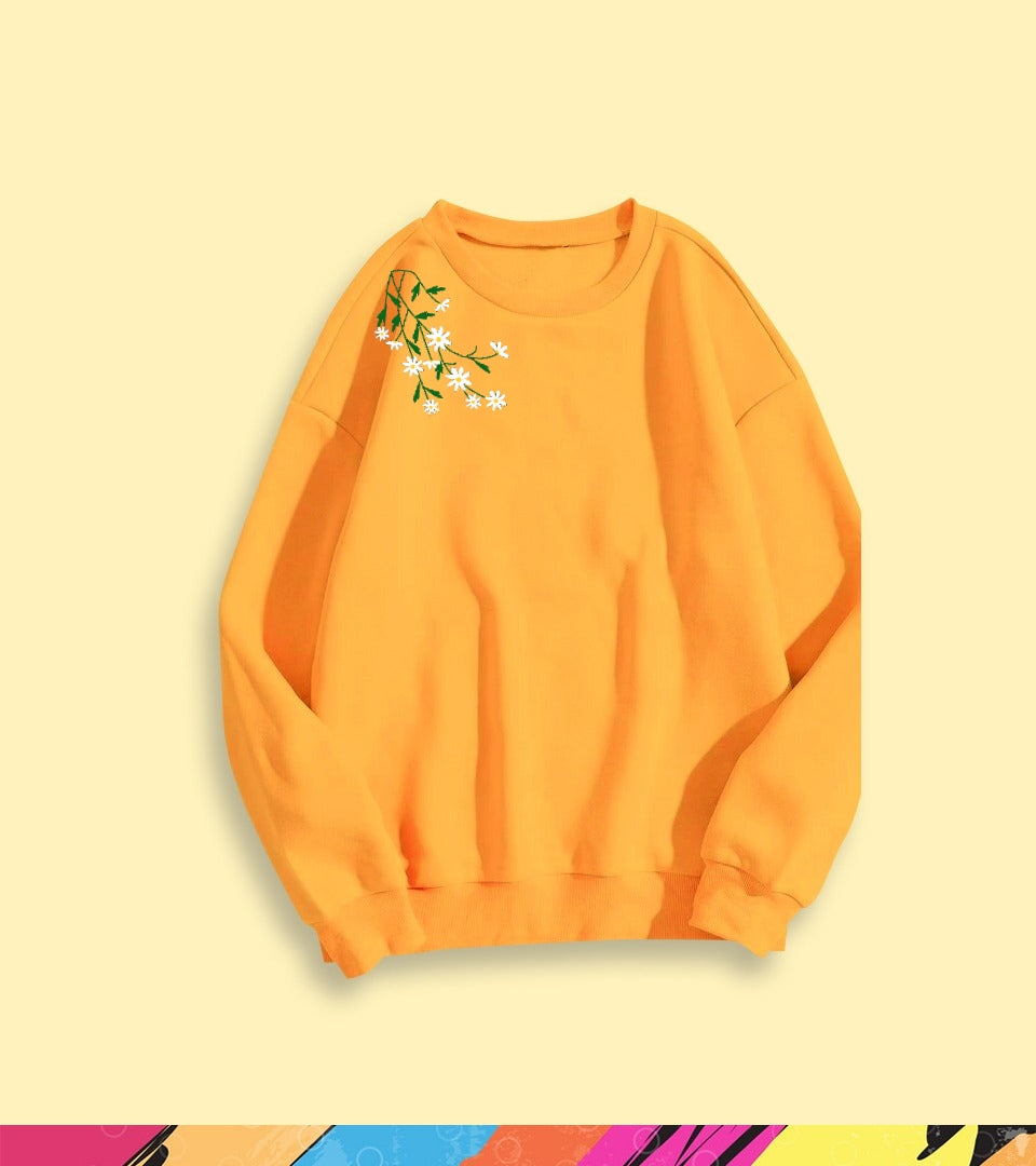 SHOULDER FLOWER SWEATSHIRT - teehoodie.co