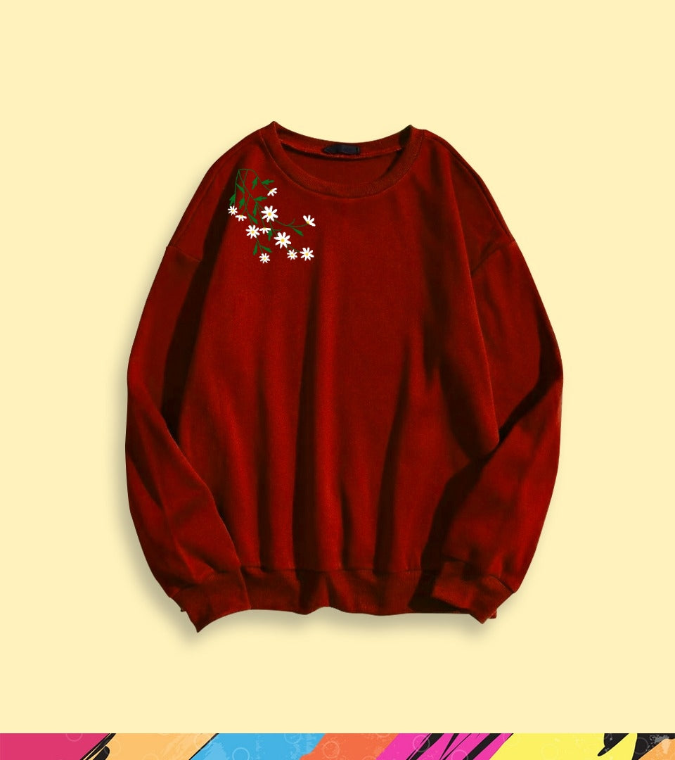 SHOULDER FLOWER SWEATSHIRT - teehoodie.co