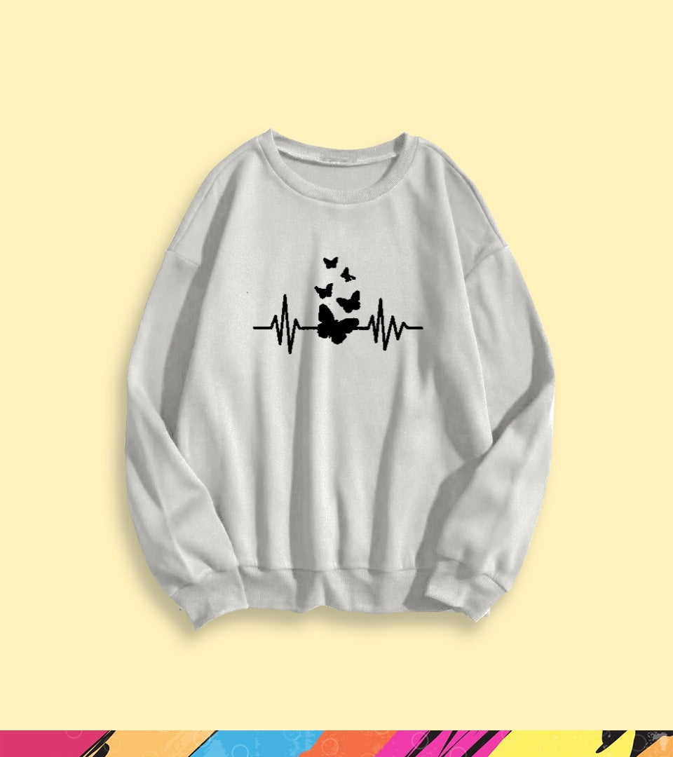 BUTTERFLY HEART BEAT SWEATSHIRT - teehoodie.co