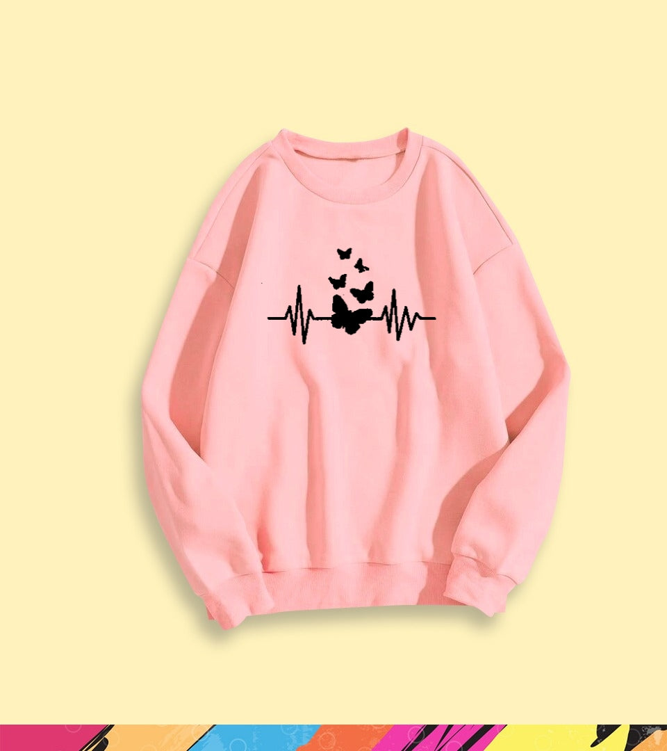 BUTTERFLY HEART BEAT SWEATSHIRT - teehoodie.co