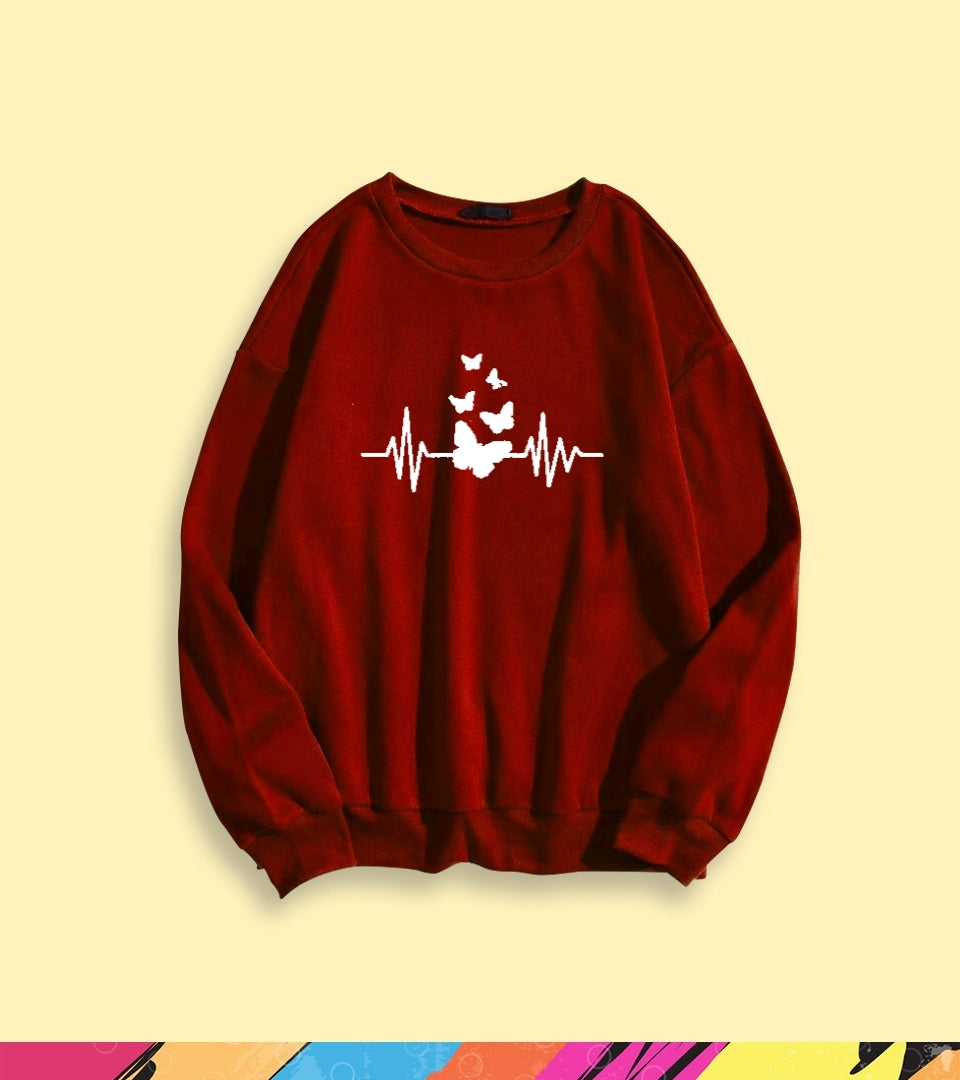 BUTTERFLY HEART BEAT SWEATSHIRT - teehoodie.co