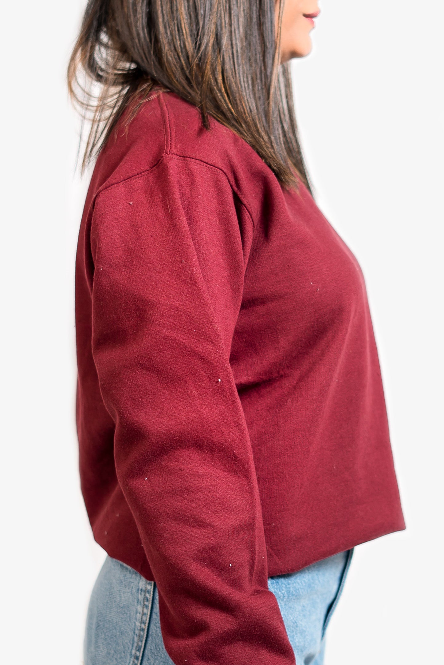 Basic Burgundy Sweatshirt // Women - teehoodie.co