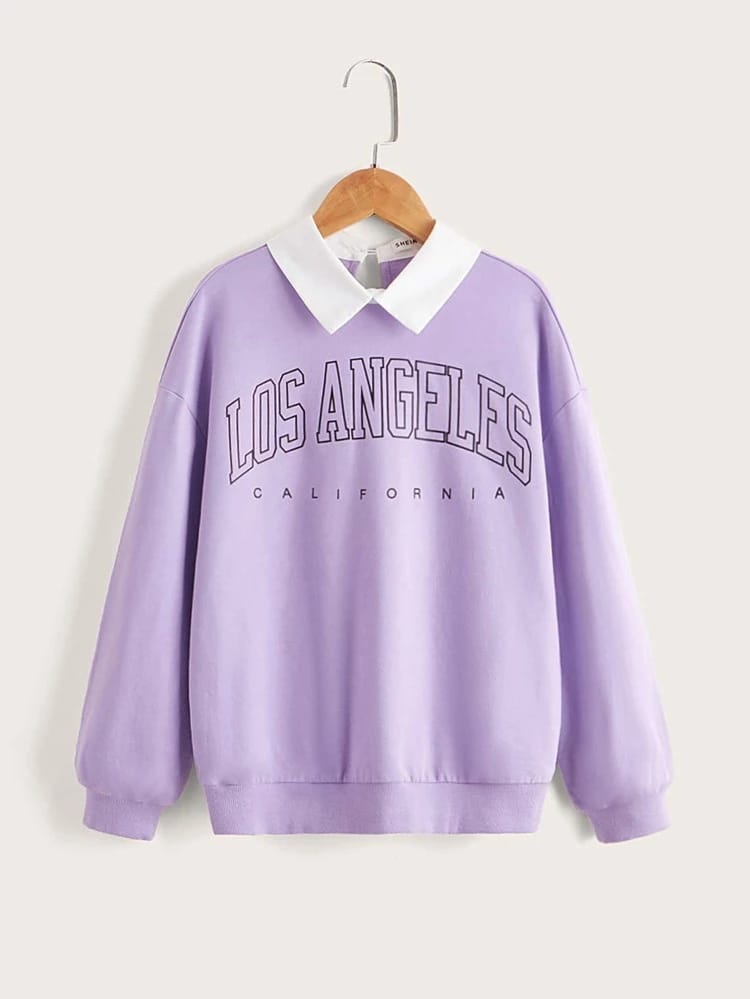 LILAC COLLARED SWEAT LOS ANGELES - teehoodie.co