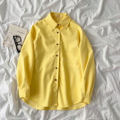 LIME YELLOW BUTTON SHIRT - teehoodie.co