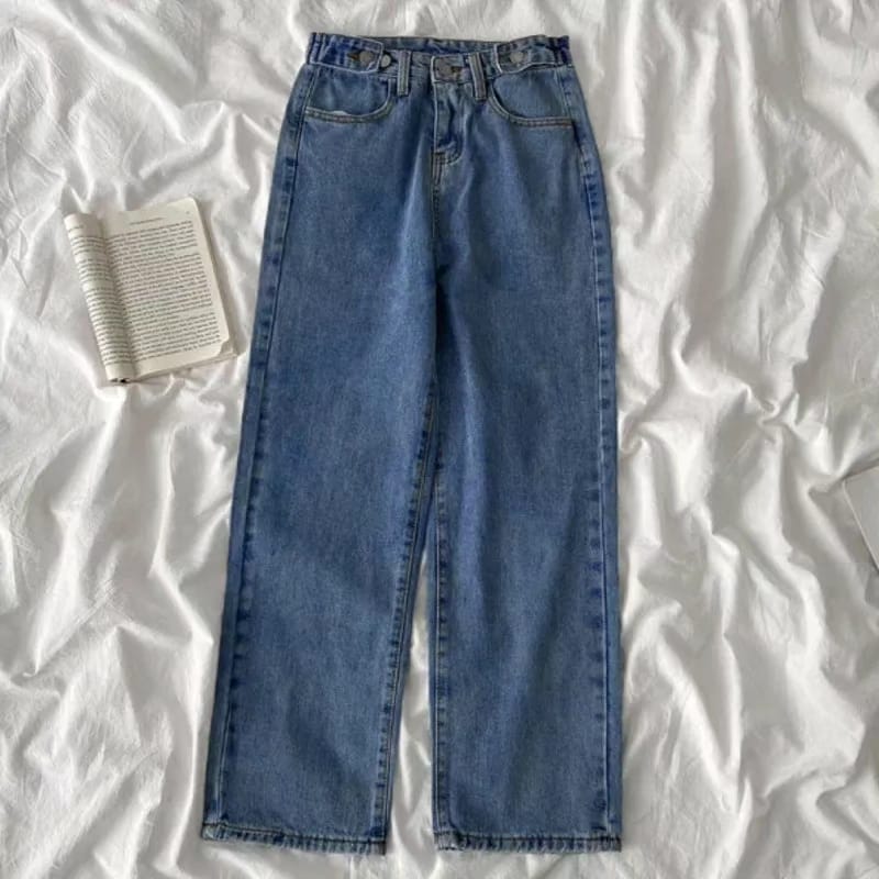 MID BLUE WIDE LEG JEANS