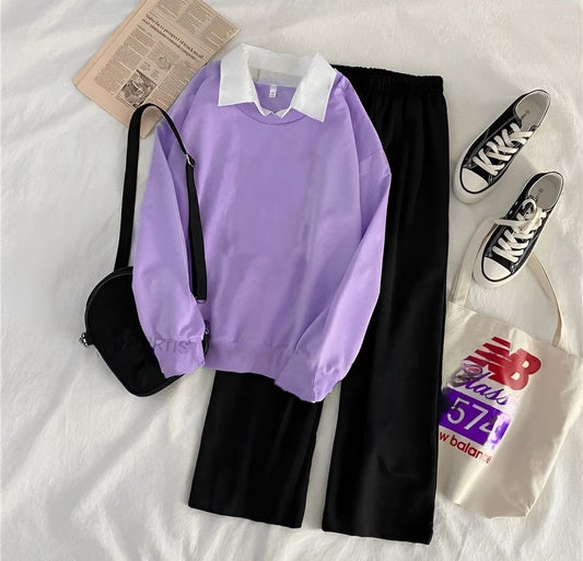 LILAC SWEATSHIRT WITH FLAPPER TROUSER