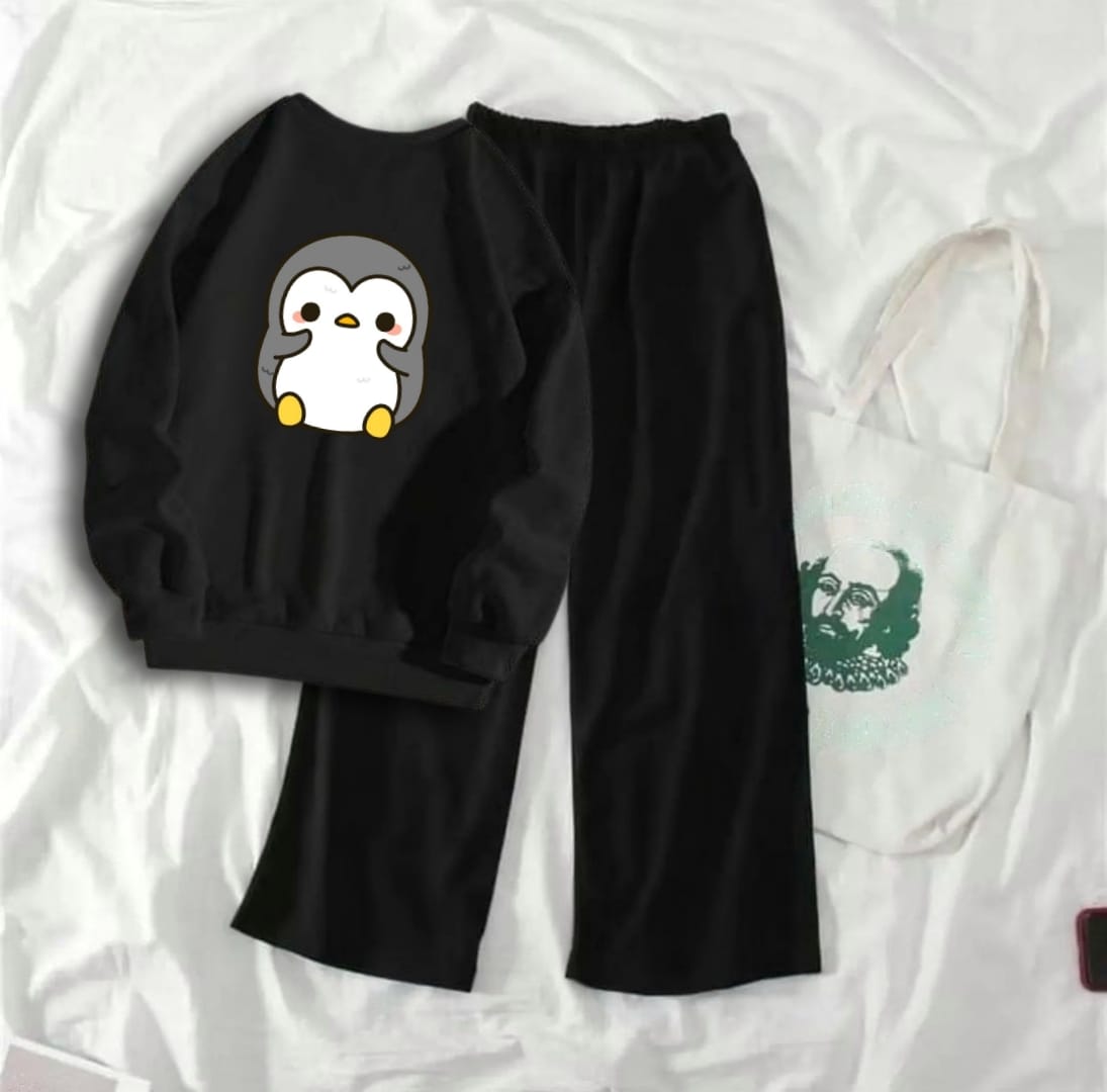 PENGUIN BLACK SWEATSHIRT WITH FLAPPER