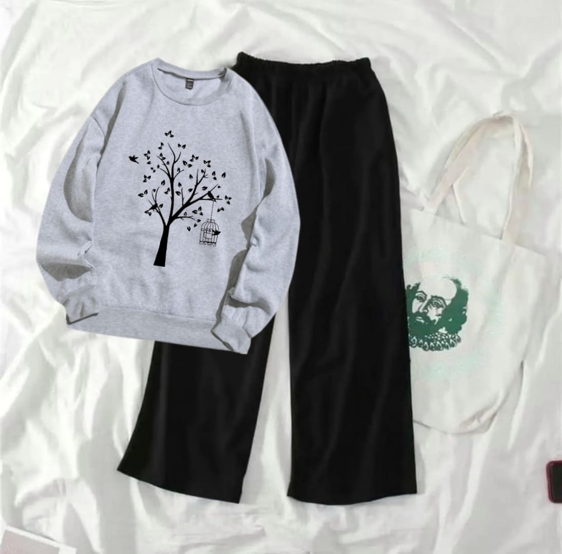 NEW TREE GREY SWEATSHIRT WITH FLAPPER