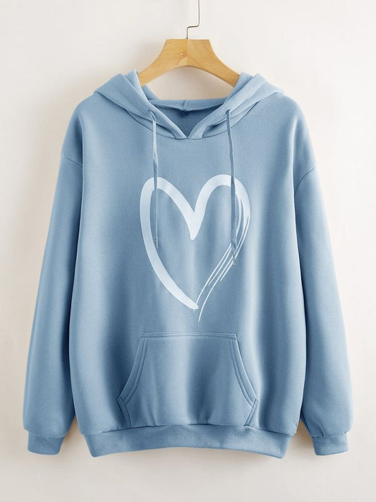 SHREDED HEART HOODIE SKY BLUE