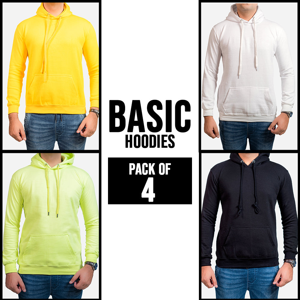PACK OF 4 BASIC HOODIES FOR MEN – The Garments