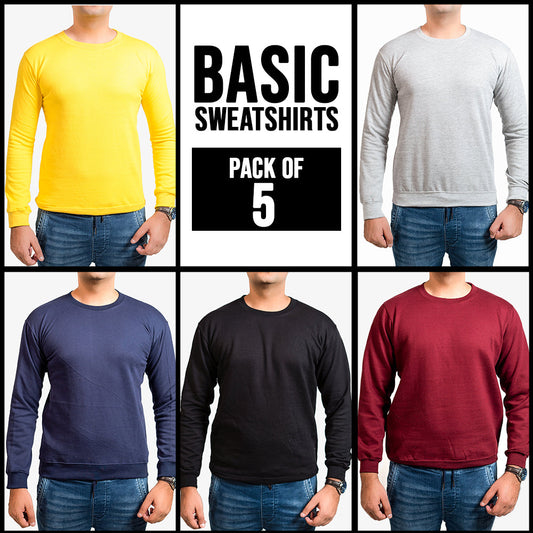 PACK OF 5 BASIC SWEATSHIRT FOR MEN - teehoodie.co