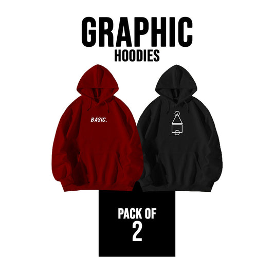 PACK OF 2 GRAPHIC HOODIES FOR MEN - teehoodie.co