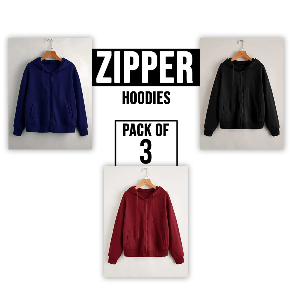 PACK OF 3 BASIC ZIPPER FOR MEN - teehoodie.co