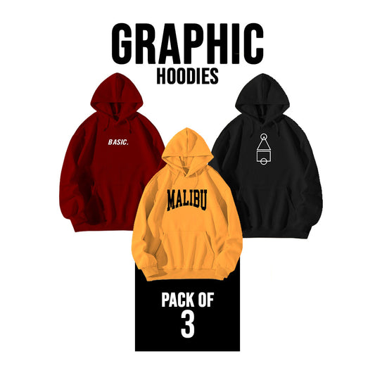 PACK OF 3 GRAPHIC HOODIES FOR MEN - teehoodie.co