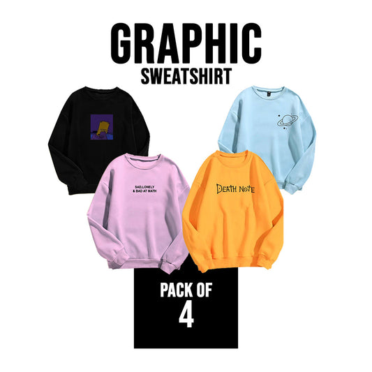 PACK OF 4 GRAPHIC SWEATSHIRT FOR MEN - teehoodie.co