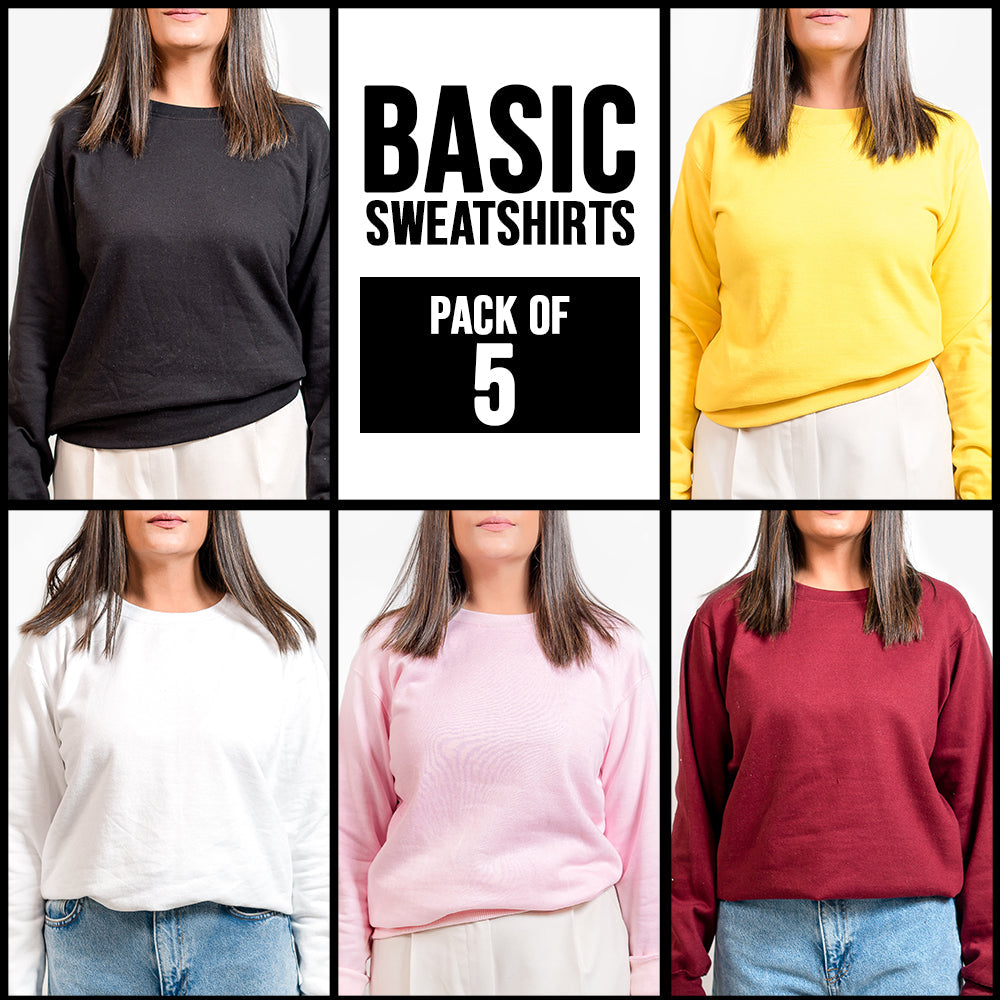 PACK OF 5 BASIC SWEATSHIRT FOR WOMEN - teehoodie.co